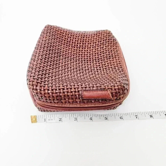 Americana By Sharif Women's Brown Clutch Makeup Bag Woven Purse - Picture 10 of 10